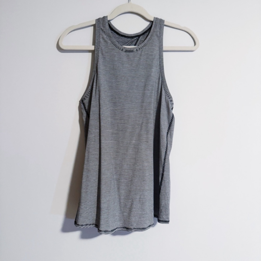 Lululemon - All Tied Up Black and White Micro-striped Tank Top